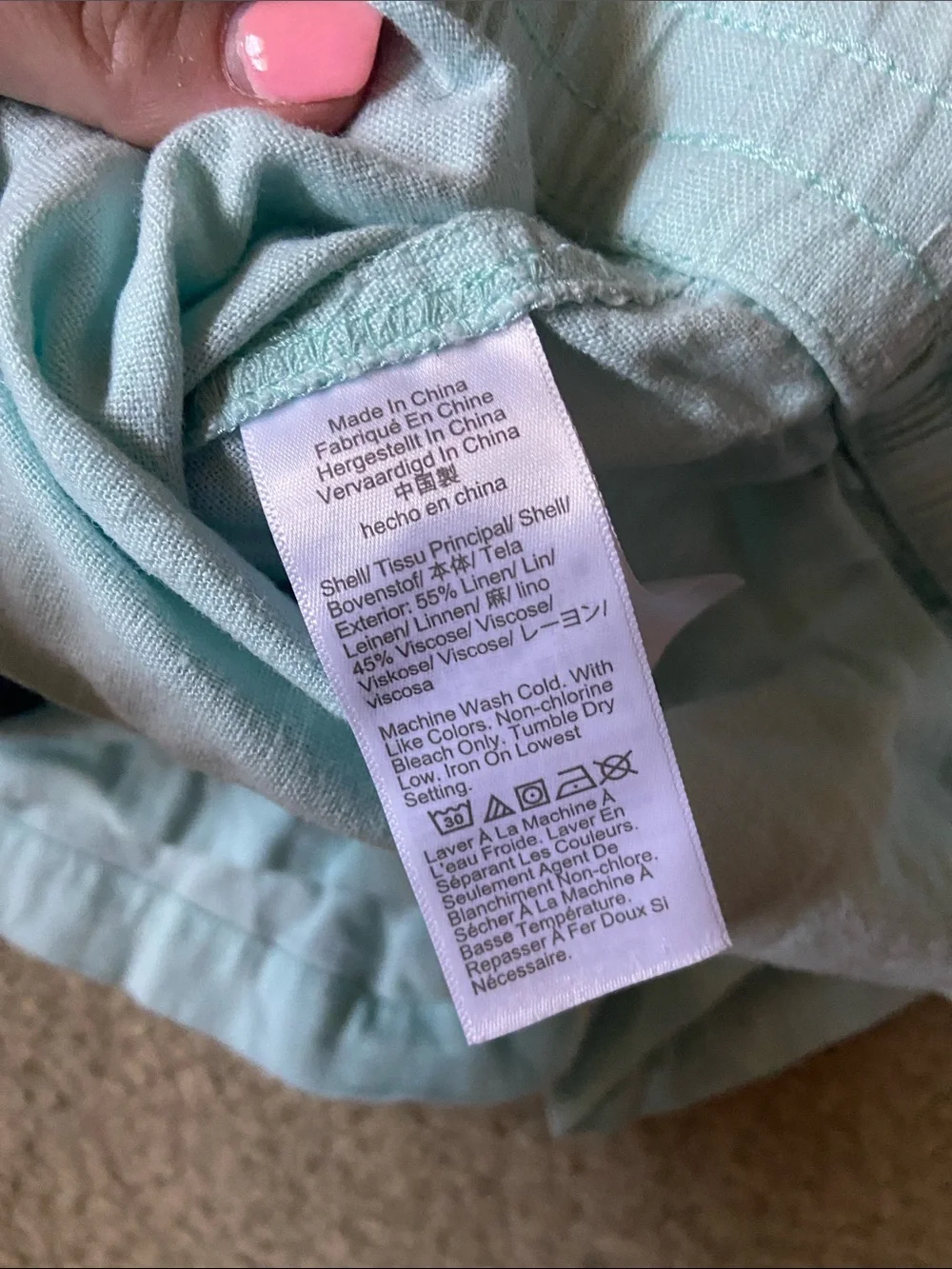 J. Crew Light Mint Drawstring linen short